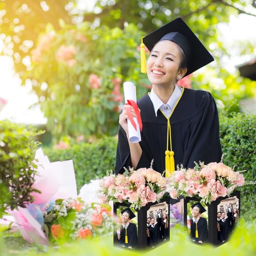 12 Pack Graduation Picture Centerpieces for Table, Photo Display Boxes for 4x6 & 5x7 Portrait Photos, Hollow Center Cardstock Table Decorations for Graduation, Birthday, Wedding, Memorial