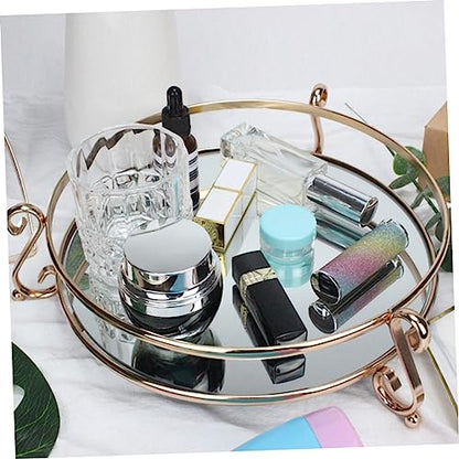 Holibanna 1pc Elegant Mirror Cosmetic Tray for Makeup Storage and Organization Stylish Home Decor and Photography Prop for Vanity and Dresser Finish
