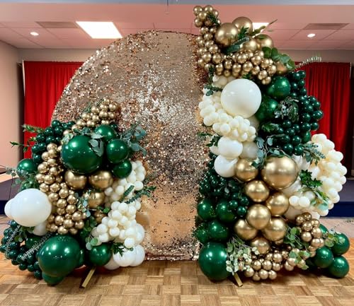 Emerald Green Double Stuffed balloons Different Size 115Pcs 5/10/12/18 Inch Dark Green Balloons Balloon Garland Arch kit for Birthday Baby Shower Jungle Safari Christmas Party - color: Emerald Green