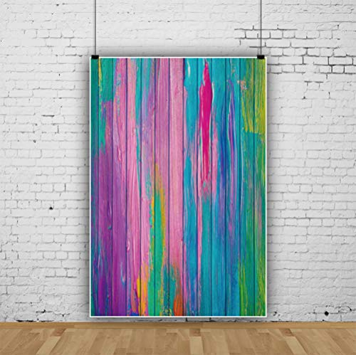 Leyiyi 8x10ft Photography Backdrop Grunge Graffiti Oil Painting Wood Board Rock Music Pop Modern Party Dirty Cabin Banquet Skateboard Teenagers Photo Portrait Vinyl Video Studio Prop - size: 8x10ft