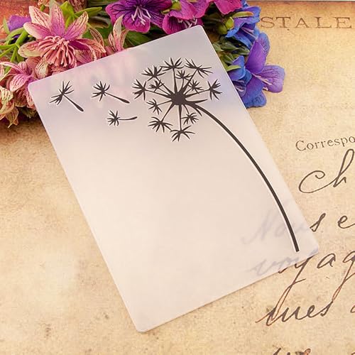 Dandelion Background Pattern Plastic Embossing Folder, 3D Textured Impressions Dandelion Flowers Background Embossing Folder Template for Card Making Scrapbooking Paper Craft Album Stamps DIY Décor - color: Dandelion Flowers Background 2