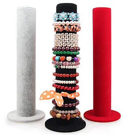 ChezMax Necklace Jewelry Display Jewelry Stand Hovering T-Bar Bracelet Holder for Home Organization - color: J-Black Velvet