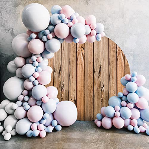 Laeacco 4x4ft Rustic Wood Round Backdrop Cover Vintage Brown Wooden Circle Background for Photography Polyester Vintage Wood Texture Round Backdrop Baby Shower Birthday Party Wedding Decoration - size: 4x4ft-Diameter