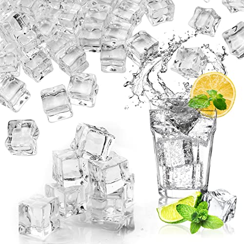 Fake Ice, Clear Fake Ice Cubes Acrylic, 17 mm 100 PCS Acrylic Decorative Ice Cubes for Photography Accessories Props Decoration Vase Fillers - color: 17 Mm-100pcs