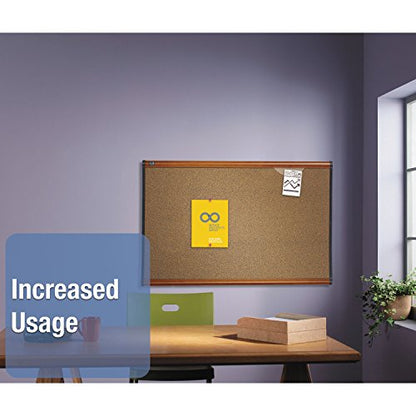 Quartet B243LC Prestige Bulletin Board, Brown Graphite-Blend Surface, 36 x 24, Cherry Frame - color: Light Cherry, size: 36" x 24"