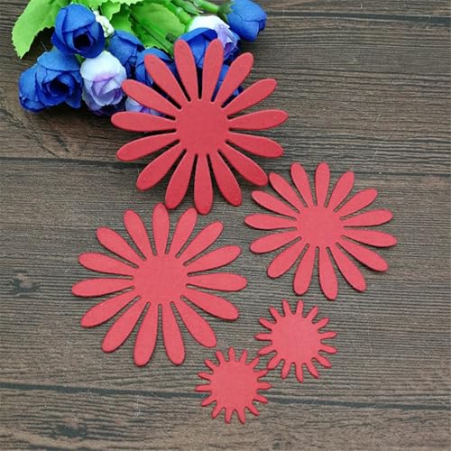 Scrapbooking Die-Cuts for Card Making, Christmas Metal Cutting Dies, Paper Craft Punch Template, Background Embossing Stencils, DIY Album Décor (Flower D) - color: Flower D