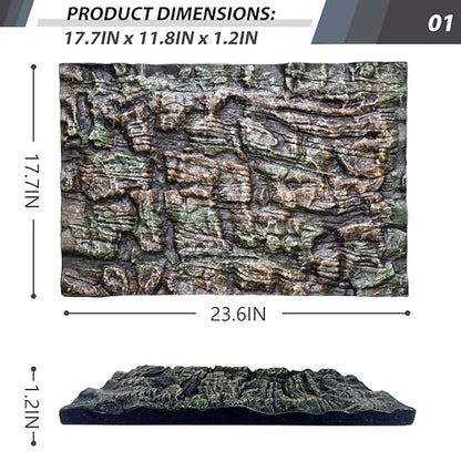 23.6x17.7in Rock Terrarium Background,3D Reptile Tank Background Board,Amphibian Stereo Backdrop Wall,Lizard Snake Gecko Spider Turtle Fish pet silo Background Decorative Panel(Paleyellow) - color: Paleyellow 1P Big