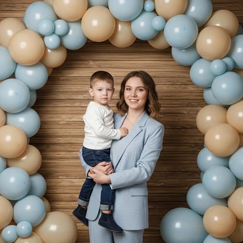 Buryeah Wooden Backdrop Wall Brown Wood Fabric Background Polyester Rustic Photo Backdrop for Photoshoot Baby Shower Wedding Party Photography Supplies (10 x 10 ft) - size: 10 x 10 ft