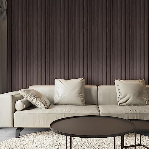 Art3d Slat Wall Panel for Modern Decor, WPC Acoustic Diffuser Panel, 8-Pack 96 x 6in. Black Walnut - color: Walnut, size: 96*6