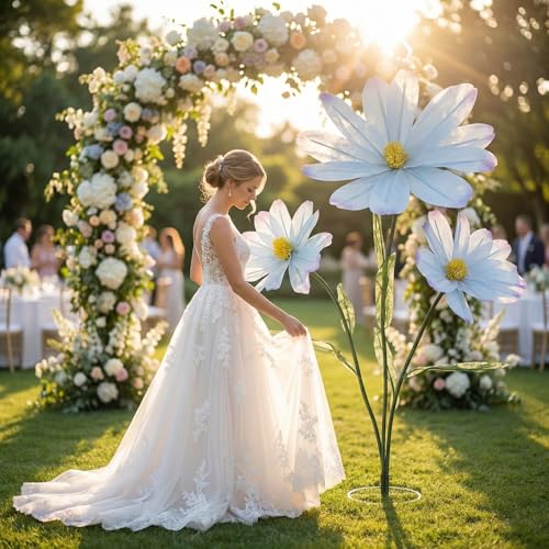 Giant Paper Flowers for Decoration, 5.9 Ft Large Daisy Flowers Artificial, Wedding Decorations for Reception, Halloween Birthday Party Background Garden Home Decor Shop Window Display - color: D-blue, size: 1 Base