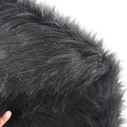 White Long Pile Faux Fur Faux Plush Muffler Scarf Dolls Jewelleries Displaying Backdrop Product Photo Backdrop, Great for Nail Art, Cushion Fluffy (Black 1M) - color: Black, size: 40''x65''