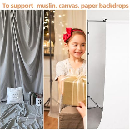 AW 8.5x10ft Backdrop Stand Support System with 4X Clamps 2X Clips 2X Sand Bags 1x Carry Bag for Parties Events Photography - size: 10'x8.5'