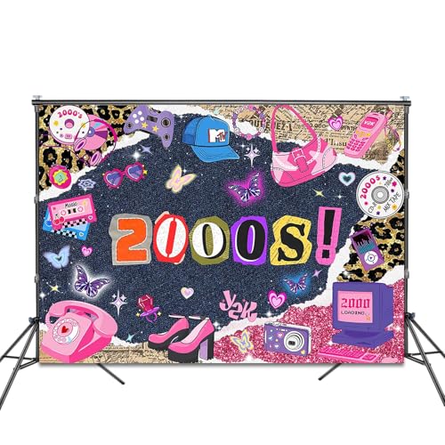 Early 2000s Backdrop 7x5ft Y2k Theme Back to The 2000s Party Decorations Background Back to 00's Party Banner Photo Booth Props