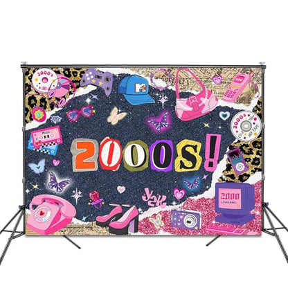 Early 2000s Backdrop 7x5ft Y2k Theme Back to The 2000s Party Decorations Background Back to 00's Party Banner Photo Booth Props