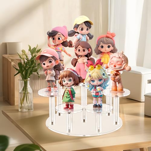 Jusalpha Acrylic Display Stand, 8 Tier Round, Clear Organizer for Jewelry, Funko POP Figures, Perfume, Cupcake, Countertop Decoration (8 Tier) - size: 8 Tier