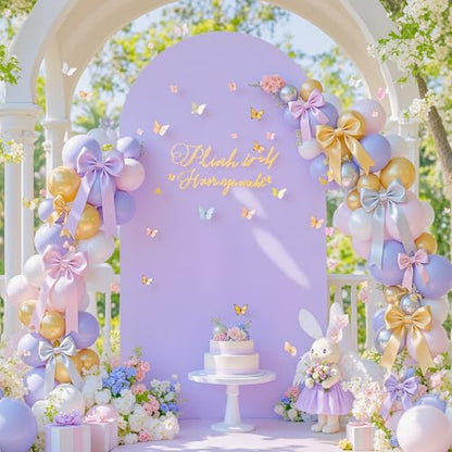 Cream Purple Arch Cover 6ft Spandex Wedding Arch Backdrop Cover for Baby Shower Girls Birthday Party Bridal Shower Balloon Arch Stand Cover Stretchy Backdrop Banquet Photo Arch Background - color: Cream Purple, size: 6FT