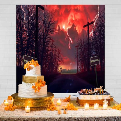 10x8ft Forest Backdrop Crimson Dead Trees Halloween Party Background Party Home Decoration Photo Studio Props YUNBDJ1311 - size: 10x8FT
