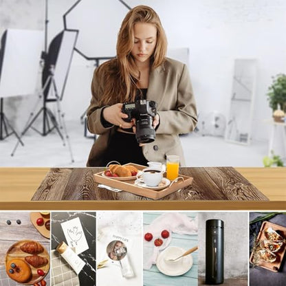 8PCS Photo Backdrop Product Photography Backdrops,22x34In Wood Grain Patterns Small Flat Lay Seamless Paper Background Props Tabletop Photo Shoot for Food Jewelry Cosmetics