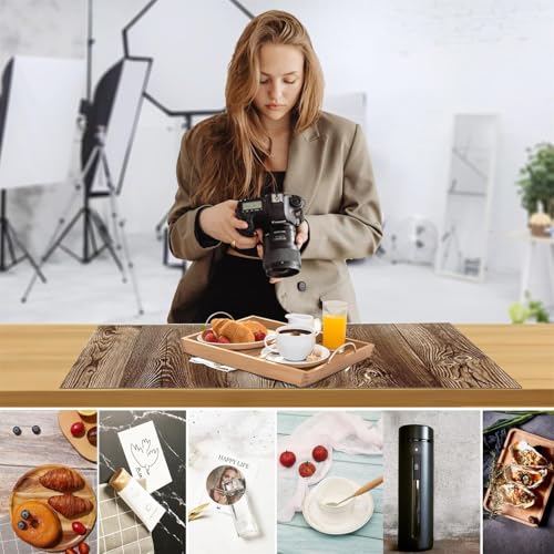 8PCS Photo Backdrop Product Photography Backdrops,22x34In Wood Grain Patterns Small Flat Lay Seamless Paper Background Props Tabletop Photo Shoot for Food Jewelry Cosmetics