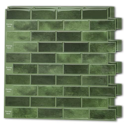 Art3d 10-Sheet Kitchen Backsplash Tiles Peel and Stick, Self Adhesive Wall Tile Sticker for Kitchen Island Bathroom Laundry Room RV Renter 12" x 12" - Jade Green - color: Jade Green