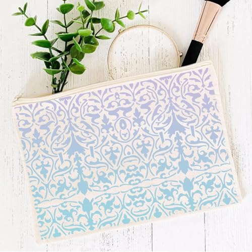 Damask Stencils for Crafts Reusable Texture Stencils Mixed Media Stencil Background Drawing Templates for Painting on Wood Wall Fabrics Crafts Furniture - style: Damask