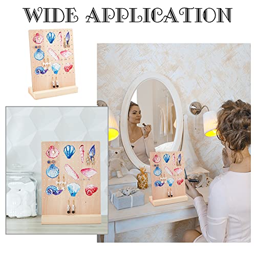 NBEADS Wooden Earrings Display Stands, 120 Holes Ocean Theam Wood Earring Display Stand Rack Rectangle Jewelry Organizer Display with Sea Animal Pattern for Earring Necklace Bracelet, 3.15x7.87x10.43 - color: 120 Holes Wooden L.w.thi: 7.87x3.15x10.43"