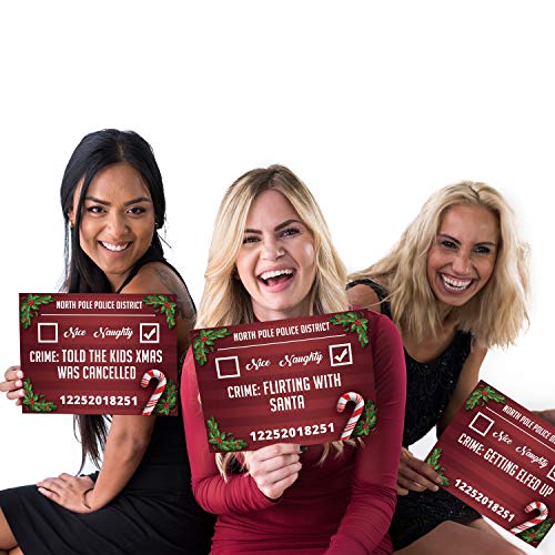 Christmas Photo Booth Prop Mugshot Signs! 20 Double sided cards for 40 fun options!