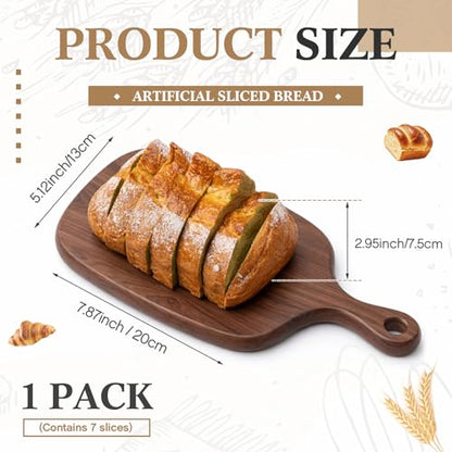 Soulchen Fake Sliced Bread Artificial Bread Decoration Soft Realistic Fake Food for Display Food Lifelike Model Display Home Kitchen Decoration Bakery Ornament
