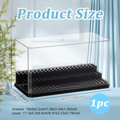 OLYCRAFT Acrylic Minifigure Display Case Box Display Case for Minifigure Action Figures Blocks Removable Display Box Cube Showcase for Models Gifts Dustproof Storage Display Boxes - Black - color: Black