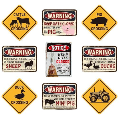 WERNNSAl 9 PCS Farm Birthday Party Decorations - Farm Animal Party Decorations for Boys Kids Barnyar Birthday Supplies Duck Chicken Sign Posters for Home Yard Garden Wall Decor - style: Farm