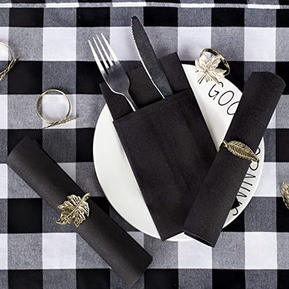 Linen-Feel Black Paper Napkins, Cloth Like Dinner Napkins with Built-in Flatware Pocket, Pre-Folded Absorbent Disposable Guest Paper Hand Towels for Bathroom, Weddings Party(50 Pack) - color: black