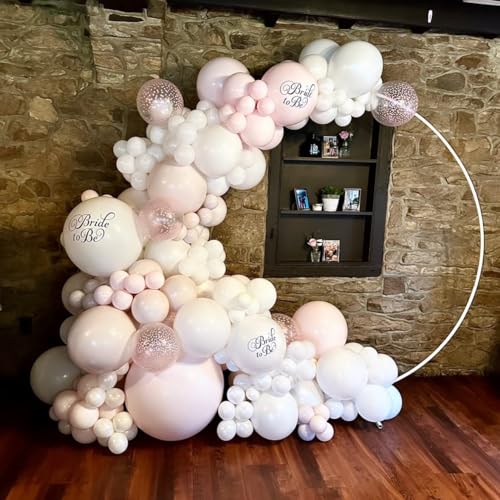White Double Stuffed Balloons Different Size 115Pcs 5/10/12/18" White Balloon Arch Garland kit for Birthday Baby Shower Bridal Shower Gender Reveal Wedding Theme Party - color: Pure White