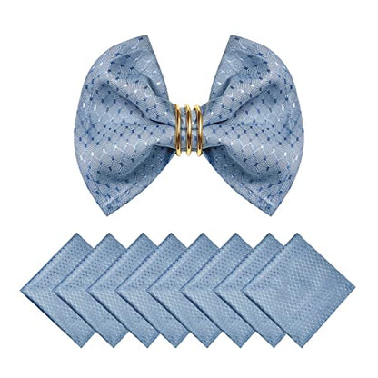 Cloth Napkins Set of 8 – Square 17x17 Inch Jacquard Fabric Polyester Washable Reusable Cloth Napkins for Kitchen Dinner Dining Restaurants Wedding Party Banquet Table (Light Blue) - color: Light Blue