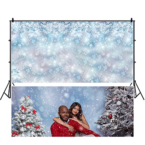 20x10ft Falling Snowflake Portrait Backdrops for Photography Winter Ice Snow Flakes Photo Shoot Newborn Kids Baby Adults Wedding Photo Background Vinyl Photo Booth Props - size: 20x10ft