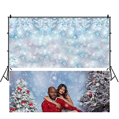 20x10ft Falling Snowflake Portrait Backdrops for Photography Winter Ice Snow Flakes Photo Shoot Newborn Kids Baby Adults Wedding Photo Background Vinyl Photo Booth Props - size: 20x10ft