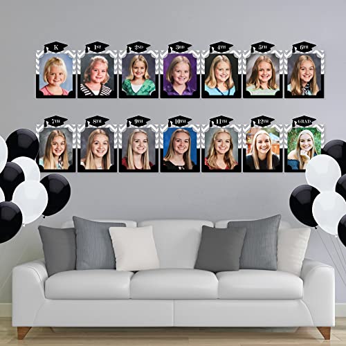 Big Dot of Happiness Tassel Worth the Hassle - Silver K-12 School Photo Display Frame - 8x10 inch Graduation Memory Wall, Professional Photo Holder Set, DIY Graduation Party Decorations, Picture Display Board - color: Tassel Worth the Hassle - Silver - Pi