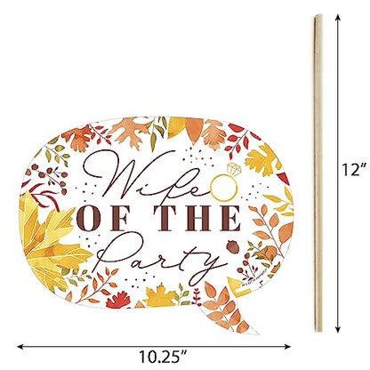 Big Dot of Happiness Funny Fall Foliage Bride - Autumn Leaves Bridal Shower and Wedding Party Photo Booth Props Kit - 10 Piece - color: Fall Foliage