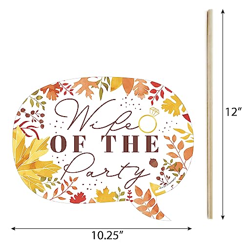 Big Dot of Happiness Funny Fall Foliage Bride - Autumn Leaves Bridal Shower and Wedding Party Photo Booth Props Kit - 10 Piece - color: Fall Foliage