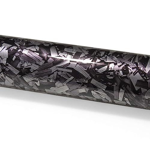 12"x60" (1FTx5FT) Silver PET Marble Forged Carbon Fiber Textured Gloss Vinyl Wrap Auto Car Sticker Decal Film Sheet Bubble Free Air Release Technology with Tool Kit - color: Silver, size: 12"x60" (1FTx5FT)