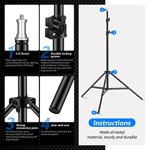Neewer Photography Light Stand, 3-6.6ft/92-200cm Adjustable Sturdy Tripod Stand for Reflectors, Softboxes, Lights, Umbrellas, Load Capacity: 17.6lb/8kg - style: 200cm/1 Pack