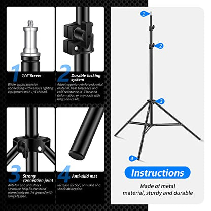 Neewer Photography Light Stand, 3-6.6ft/92-200cm Adjustable Sturdy Tripod Stand for Reflectors, Softboxes, Lights, Umbrellas, Load Capacity: 17.6lb/8kg - style: 200cm/1 Pack