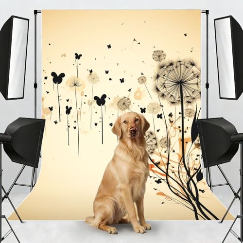 Dandelion Hearts Backdrop Background for Photography 5x7ft Photobooth Professional Photo Backdrop Curtains Video Photography Studio Photo Backgrounds Banner Booth Background Screen Parties - color: Dandelion Hearts