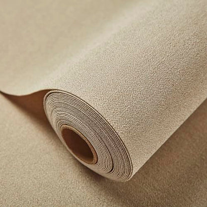 Fabric Grasscloth Texture Self-Adhesive Wallpaper Linen Peel and Stick Wallpaper Easy to Apply Removable Easy to Clean for Bedroom Livingroom Cabinet 16.5inx236.2in -Brown - color: Brown