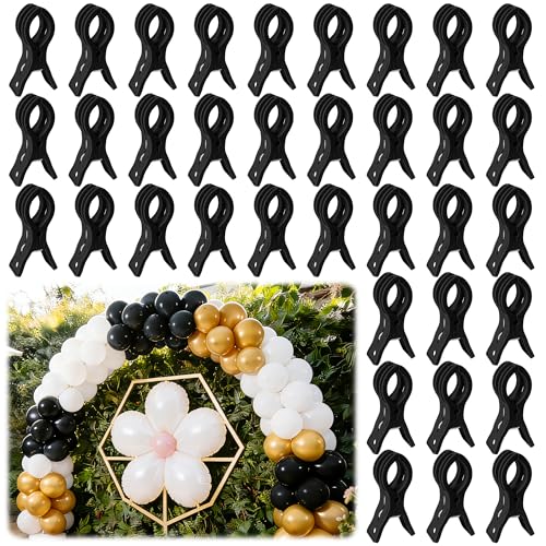 PUGPIU 36 Pack Balloon Arch Clips for Backdrop | Plastic Black Spring Clamps | 3.5 Inch Heavy Duty Clip for Backdrop Stand | Birthday Wedding Decoration | Photography Studio | Crafts | Clothing - color: Black3
