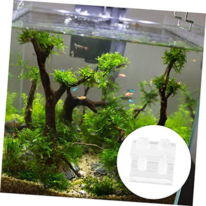 COLLBATH 2pcs Acrylic Background Fixing Clips for Fish Tanks Transparent Clamp Design Siphon Groove Aquarium Backdrop Clamps for Secure Display and Easy Installation