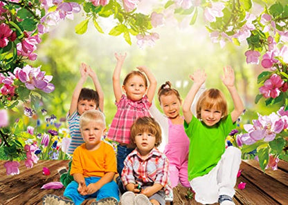 8x6ft Spring Backdrop Spring Backdrops for Photography Floral Backdrop Wall Nature Scenery Banner F43 - size: 8x6FT