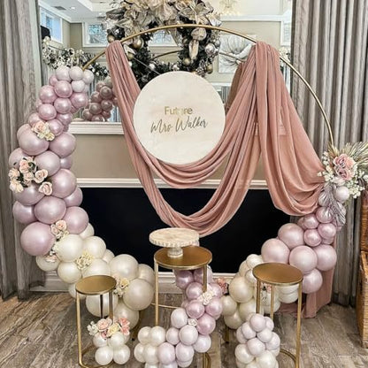 Double Pearl Purple Stuffed Balloons Different Size 115Pcs 5/10/12/18" Light Purple Balloon Arch Kit for Princess Birthday Baby Shower Bridal Shower Engagement Ocean Sea Frozen Theme Party - color: Pearl Purple
