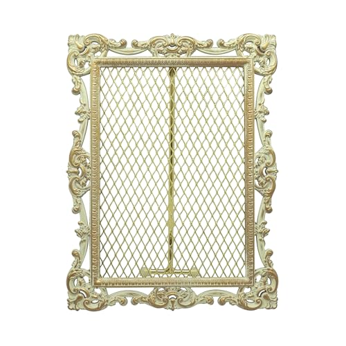 Baroque Metallic Jewelry Tower/Earring Organizer | For Home Decor, and Earrings (Ivory w/Gold Accents / 6.7”x8.6”x0.6”) Gift Box