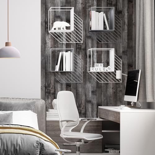 Peel and Stick Wood Wallpaper Grey/Black Vinyl 17.3"×400" Contact Paper Self Adhesive Thick Waterproof Self Adhesive for Cabinets liveroom - color: Grey/Black, size: 17.3" x 400"