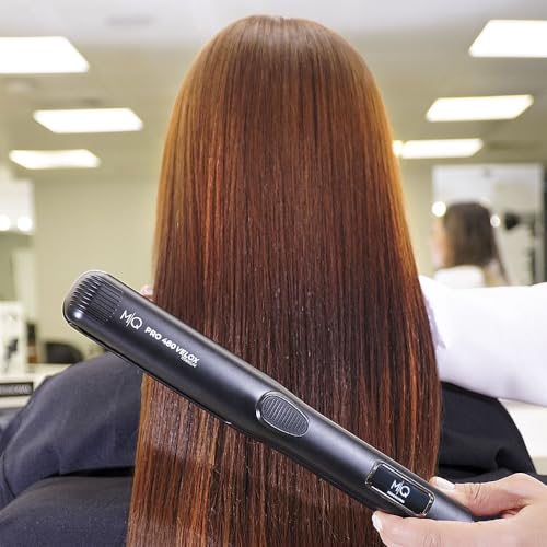 MQ Professional Hair Straightener - Pro 480 Velox Titanium Flat Iron - Brazilian Expertise - Fast Heating, Ergonomic Design – Ideal for Professional Use